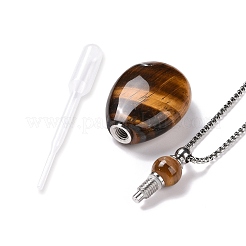 Natürliche Mischsteinparfümflasche-Anhängerhalsketten&nbsp;NJEW-F251-06