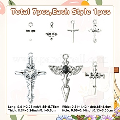 7 pièces 7 styles pendentifs en alliage de style tibétain&nbsp;FIND-YW0009-52