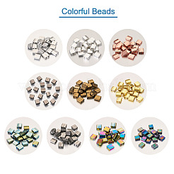 200 Stück 10 Farben galvanisieren Glasperlen&nbsp;SEED-CD0001-03A