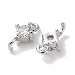 Crémaillère placage laiton pavé clair zircone cubique connecteur breloques&nbsp;KK-Z039-39P