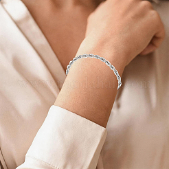 1 bracelet chaîne corde en acier inoxydable 304 de 5 mm pour femme&nbsp;BJEW-DJ0001-85