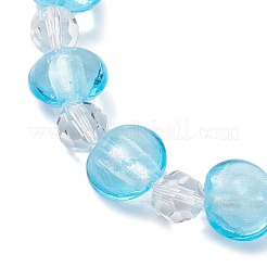 Bracelets extensibles faits à la main en perles de verre lampwork en feuille d'argent pour femmes&nbsp;BJEW-JB12159-03