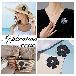 10 pièce 7 styles de fleurs en denim pour vêtements&nbsp;DIY-HS0001-82C