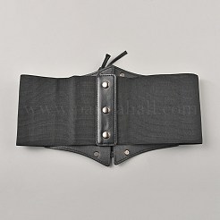 Ceinture corset élastique large en cuir pu avec boucle en alliage&nbsp;AJEW-WH0518-50