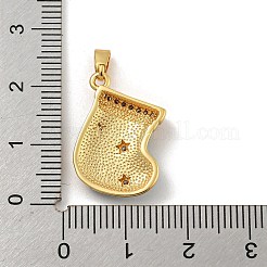Colgantes de circonita cúbica micro pavé de latón navideño&nbsp;KK-H468-02B-03G