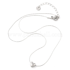 Collar con colgante de corazón de cadena de eslabones Boston de acero inoxidable 304 que no se deslustra para mujer&nbsp;NJEW-Z046-01P