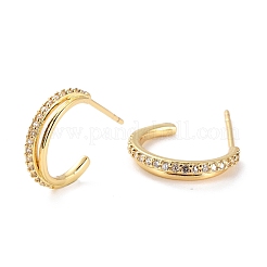 Scintillanti orecchini con zirconi cubici a mezzo cerchio&nbsp;EJEW-C002-01G-RS