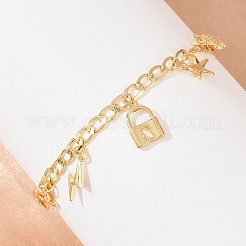 Messing Charme Armbänder&nbsp;BJEW-F545-01C-G
