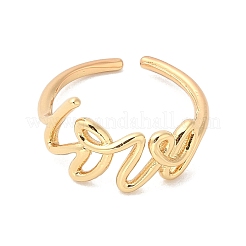Offener Manschettenring aus Messing mit dem Wort „Love“ für Damen&nbsp;LS-RJEW-A040-04G