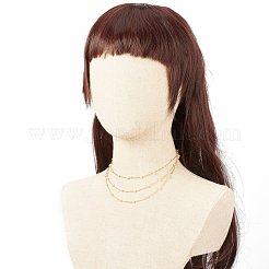 Collier triple couche perlé en plastique rond&nbsp;NJEW-JN03833