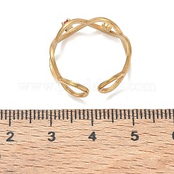 Anelli aperti con polsino in acciaio inossidabile 304 con micro pavé di zirconi cubici&nbsp;SA-CBAF5A1-01G