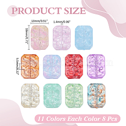 88 Stück 11 Farben transparent gespritzte Glasperlen&nbsp;GLAA-ME0001-36
