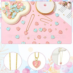 DIY Legierung Emaille Herz mit Buchstaben A ~ Z Anhänger Dekoration Herstellung Kits&nbsp;DIY-CJ0003-08