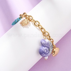 Schildkröte & Fisch 304 Edelstahl Charm-Armbänder für Damen&nbsp;BJEW-F516-02G