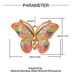 304 Edelstahl-Emaille-Anhänger&nbsp;STAS-OY014-16G