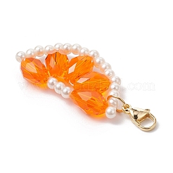 Decorazioni pendenti con perle di vetro e perline di vetro arancioni&nbsp;HJEW-TA00336-04