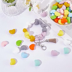 100 stücke herz silikonperlen für schlüsselbund herstellung niedliche silikonperlen groß silikonperlen kit für schmuck diy handwerk machen&nbsp;JX310A