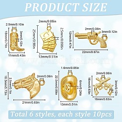 60 set di 6 pendenti in lega in stile tibetano&nbsp;FIND-SC0010-51