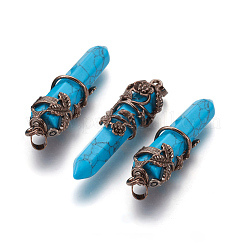 Pendentifs pointus turquoise synthétiques&nbsp;G-O164-02B