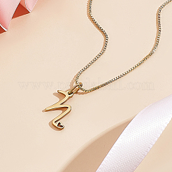 Collier avec pendentif lettre en acier inoxydable 304 et chaîne en laiton 1 pièce&nbsp;NJEW-LP0001-40N-G