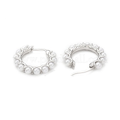 Boucles d'oreilles créoles en perles d'imitation plastique&nbsp;EJEW-G340-01P