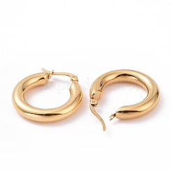 Pendientes de aro gruesos de acero inoxidable 304 con revestimiento de hierro (IP) para mujer.&nbsp;EJEW-G298-09G