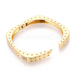 Messing-Armbänder mit Mikropflaster und klarem Zirkonia&nbsp;BJEW-N035-05G