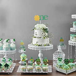 Kleeblatt-Kuchenaufsätze aus Papier zum Saint Patrick's Day&nbsp;AJEW-WH20022-27B