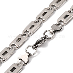 Halskette mit ovalen Mariner-Gliedern aus Edelstahl 201&nbsp;NJEW-F222-37P-01