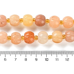 Natürliche goldene Seidenjadeperlenstränge&nbsp;G-B135-B01-02