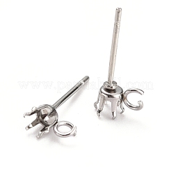 Montature per orecchini a bottone in acciaio inossidabile 304 anti-ossidazione&nbsp;STAS-B004-02P-B