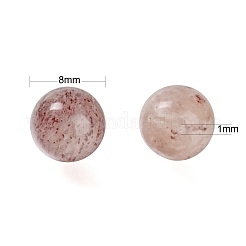 100pcs 8mm natürliche Erdbeerquarz runde Perlen&nbsp;DIY-LS0002-51
