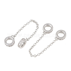 Sicherheitsketten aus Messing mit Mikropavé-Fassung und klaren Zirkonia&nbsp;KK-H257-01P