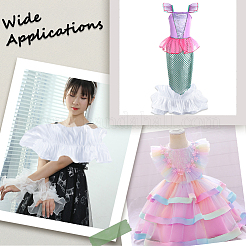 Polyester-Satin-Chiffon-Wellenspitze&nbsp;OCOR-WH0082-147B