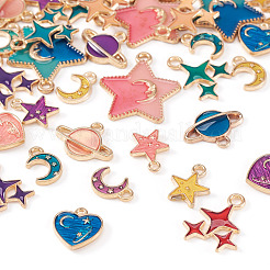 48pcs 24 styles de pendentifs en émail en alliage&nbsp;ENAM-TA0003-16