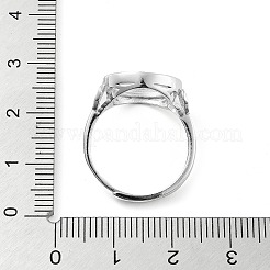 Flacher runder verstellbarer 925 Sterling Silber Ring Komponenten&nbsp;STER-G042-07P