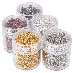 5 boîte de fer d'écartement perles rondes&nbsp;IFIN-X0001-03-B