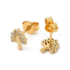 Aretes de latón chapado en rack con micro pavé de circonitas cúbicas&nbsp;EJEW-P221-16G
