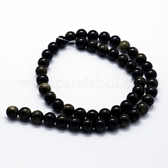 Natürliche goldenen Glanz Obsidian Perlen Stränge&nbsp;G-I199-14-4mm