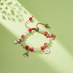Bracelet à breloques arbre de Noël&nbsp;BJEW-JB08663