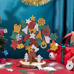 6 kit de décoration d'arbre de Noël en bois brut 3D&nbsp;DIY-NB0008-65
