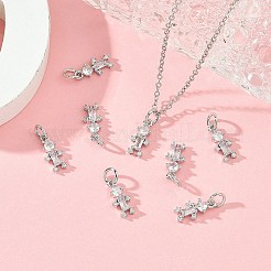 Breloques en laiton Shegrace avec micro-pavé de zircone cubique transparente&nbsp;XGRQ64407-873P