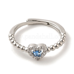 Verstellbare Ringe mit Gestellbeschichtung aus Messing mit Mikropavé-Zirkonia&nbsp;RJEW-H228-02P
