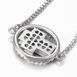 Verstellbare messing micro pave zirkonia bolo armbänder&nbsp;BJEW-G583-08P