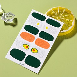 Avocados & Erdbeeren & Blumen Full Cover Nail Art Sticker&nbsp;MRMJ-T109-WSZ-M2