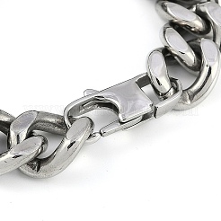 304 Edelstahl Cuban Link Kettenarmbänder für Männer&nbsp;BJEW-B102-01AS