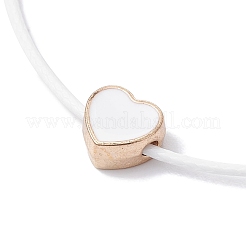 Set di braccialetti con perline intrecciate a forma di cuore smaltato in lega da 10 pz&nbsp;BJEW-JB09739-01A