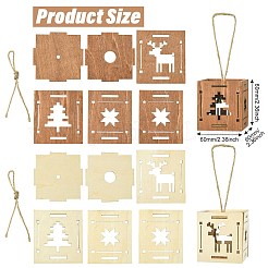 1 set 6 stücke 2 stile weihnachten platz spleißen holz ornament gemischte farben&nbsp;ST-CJ0040-001