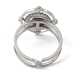 Offene Manschettenringe aus 304er Edelstahl mit Emaille für Damen&nbsp;RJEW-F166-43P-01