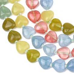 Colliers de perles en verre de quartz cerise à dégradé de couleurs&nbsp;G-B185-A15